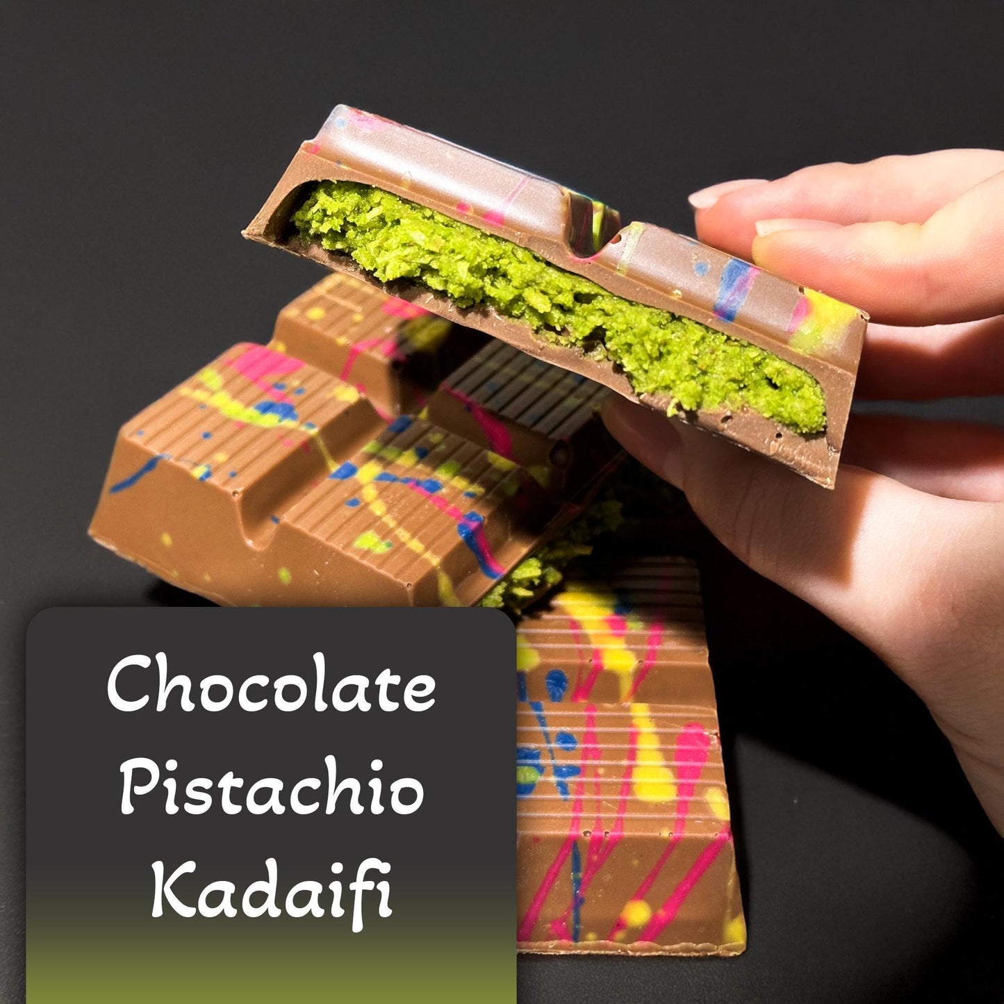 Dubai Chocolate Bar Pistachio,Kunafa Chocolate Bar,Chocolate Dubai Bar,Pistachio Cream Dubai,Chocolate Knafeh Chocolate Pistachio Bar,2X Bar