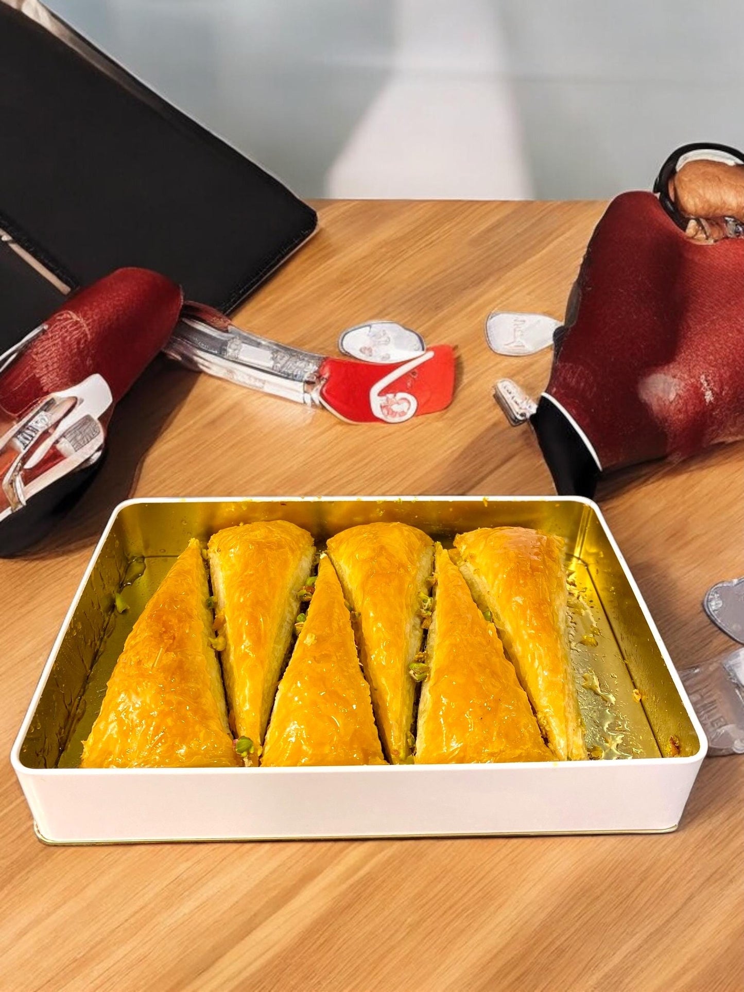 Baklava With Pistachio, Carrot Slice Fresh Baklava, Dessert Gift Box, Turkish Baklava, Homemade Baklava, Pistachio Baklava