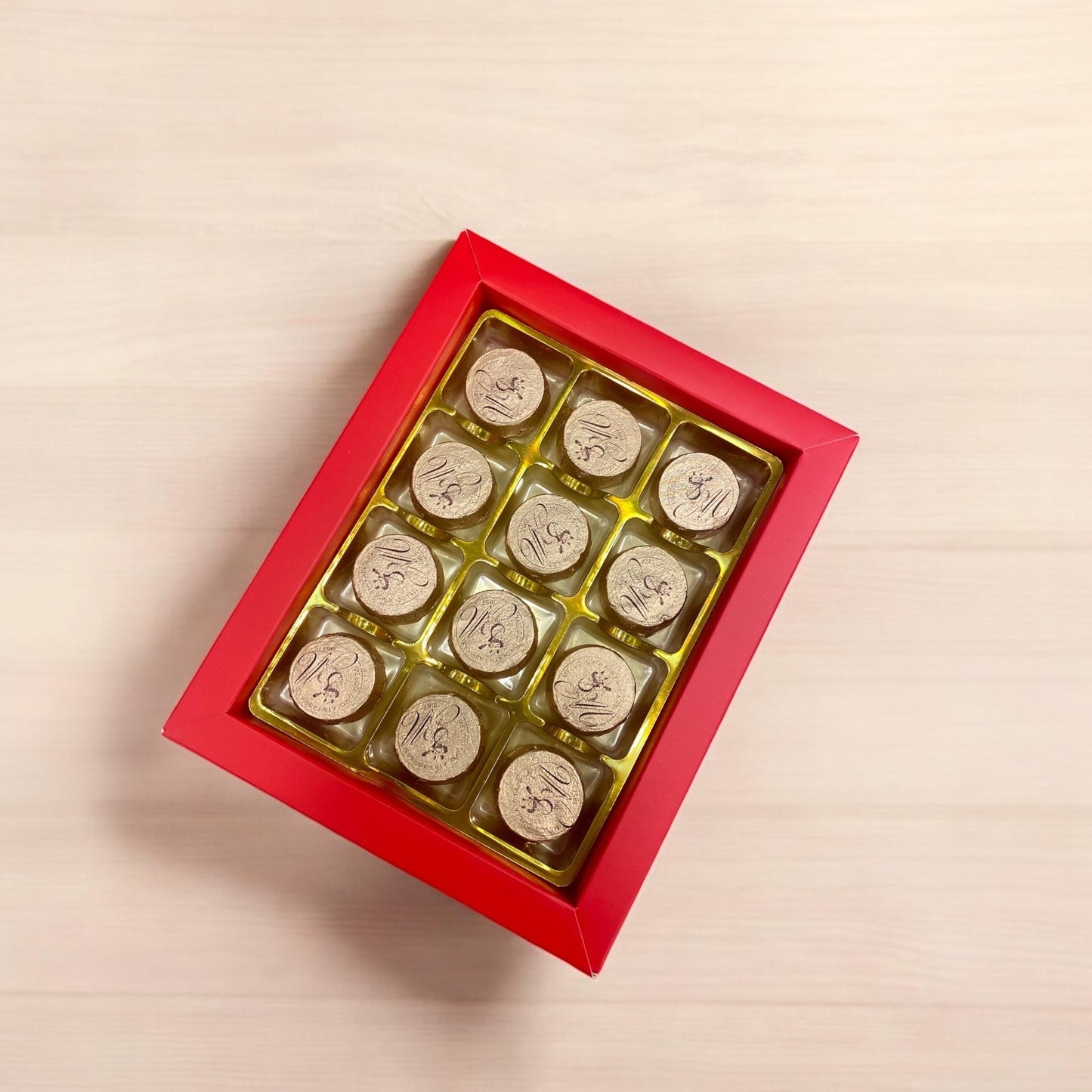 Artisan Chocolate Gift Red Box, Hazelnut Milk Chocolate Foiled Gourmet Basket, Premium Truffles Chocolate Theme Gifts, Chocolate Favor