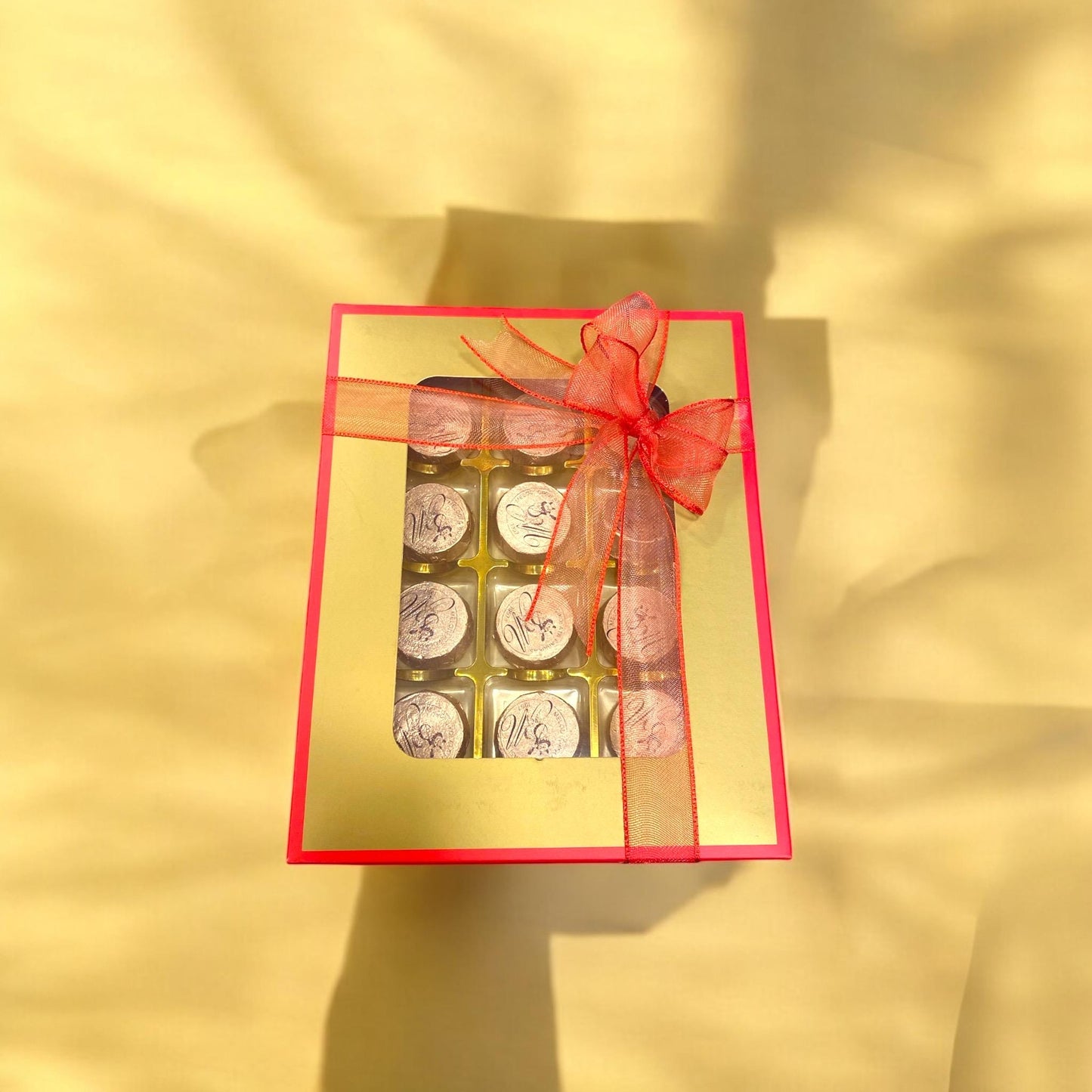 Artisan Chocolate Gift Red Box, Hazelnut Milk Chocolate Foiled Gourmet Basket, Premium Truffles Chocolate Theme Gifts, Chocolate Favor