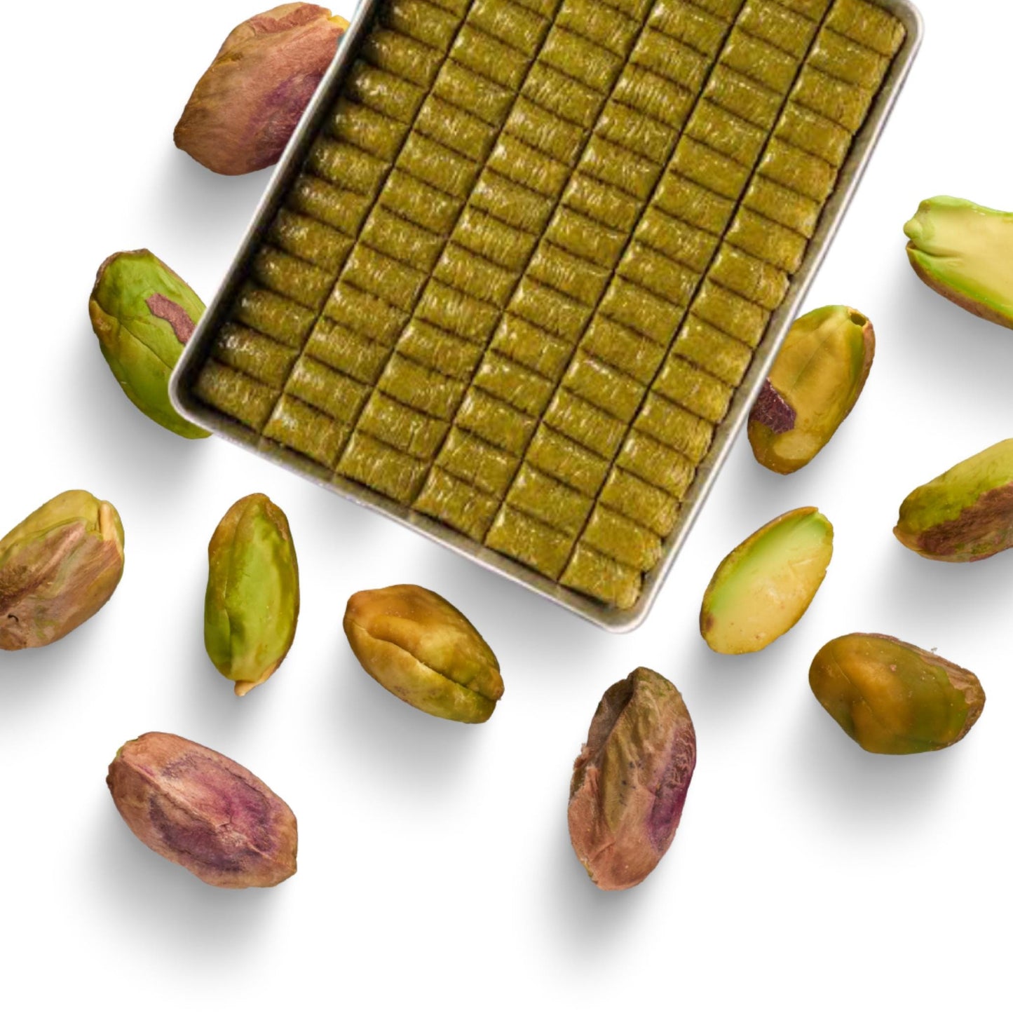 Turkish Baklava With Pistachio Tray, Pistachio Powder Roll Baklava, Wedding, Engagement Dessert For Guest, Handmade Baklava For Invitations
