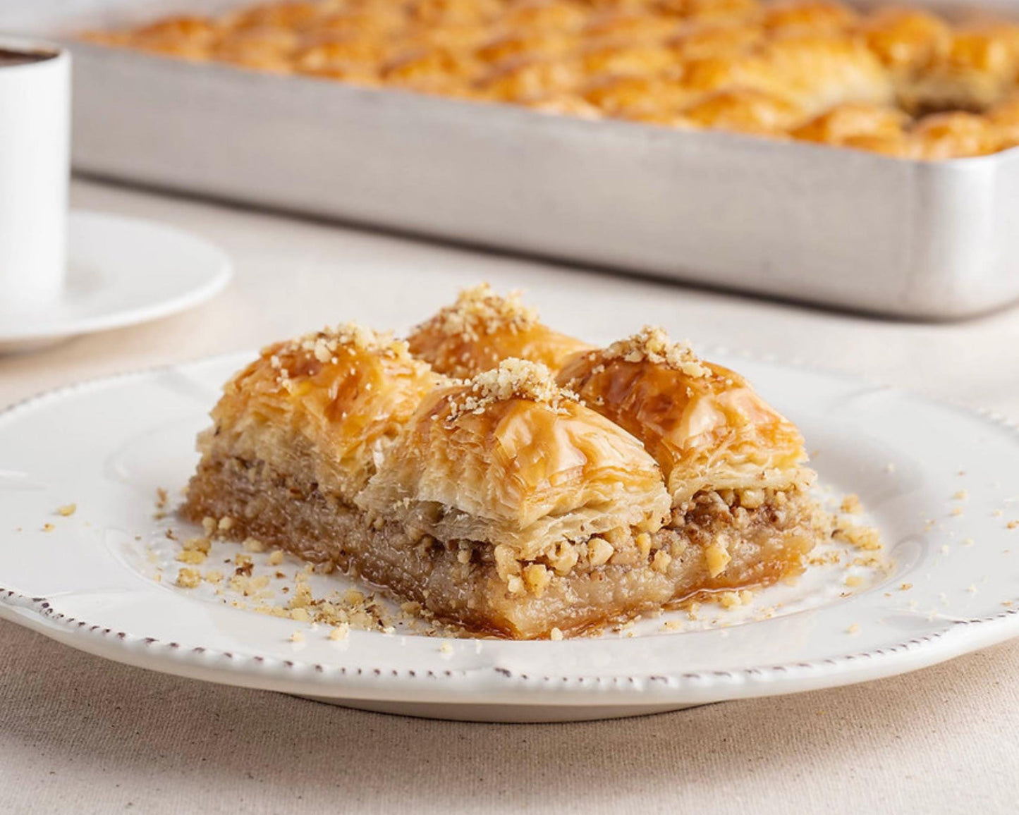 Trend Baklava Premium Walnut Baklava Tin Box, Handmade Turkish Dessert, Layered & Rich in Flavor, Authentic Middle Eastern Sweet Gift Box