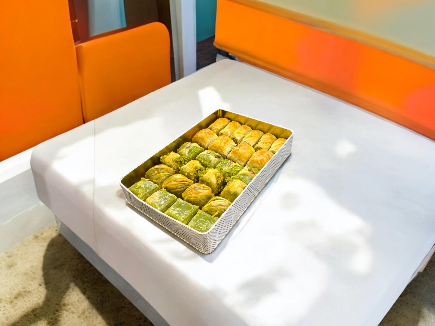 Assorted Turkish Baklava Gift Tin Box, Handmade Fresh Baklava, Turkish Dessert, Baklava With Pistachio, Special Gift Dessert Package