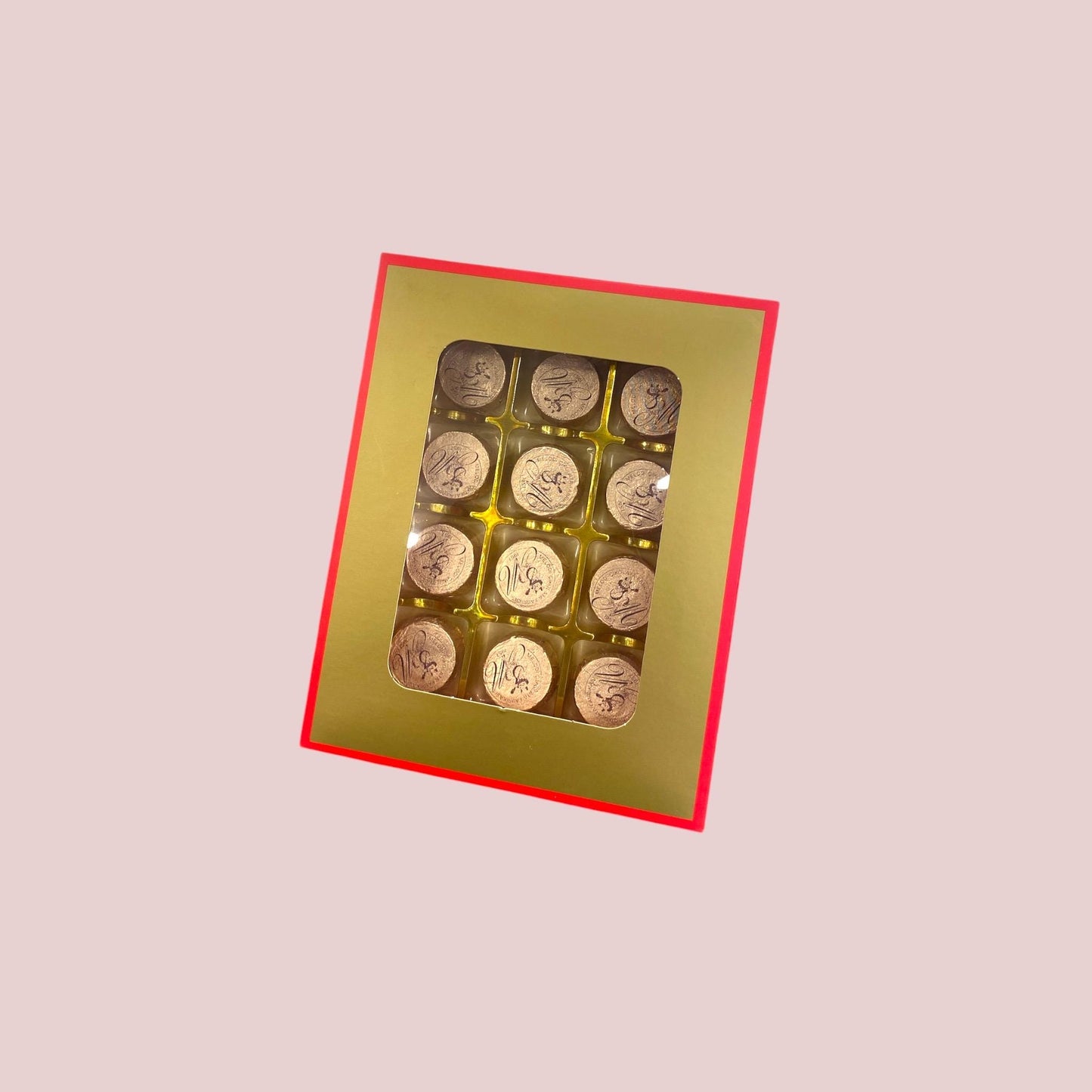 Artisan Chocolate Gift Red Box, Hazelnut Milk Chocolate Foiled Gourmet Basket, Premium Truffles Chocolate Theme Gifts, Chocolate Favor