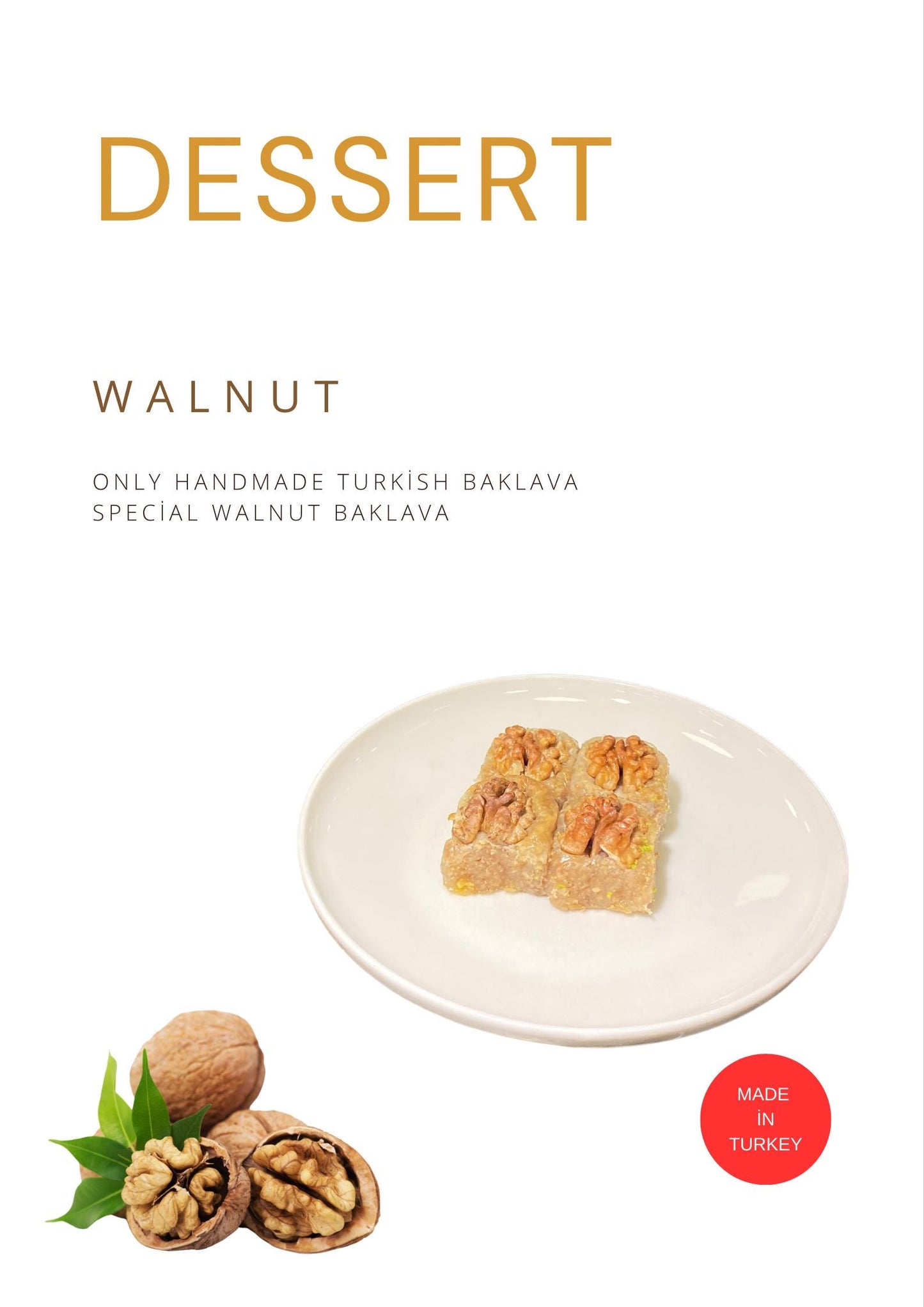 Baklava With Walnut, Turkish Baklava, Homemade Baklava, Traditional Baklava, Turkish Dessert, Natural Walnut Baklava, Baklava Gift Tin Box
