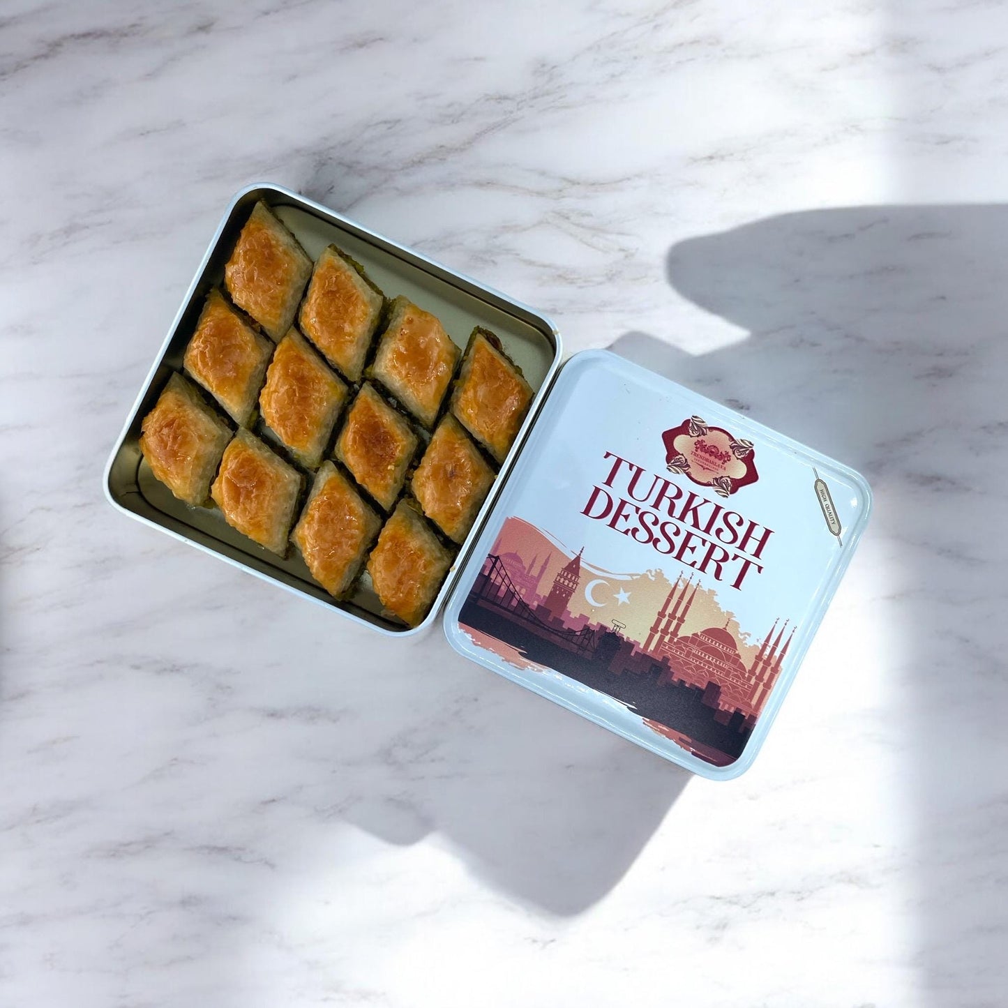 Baklava With Pistachio, Handmade Baked Goods, Baklava Gift Box, Fresh Baklava, Mediterranean Dessert, Pistachio Baklava, Turkish Baklava