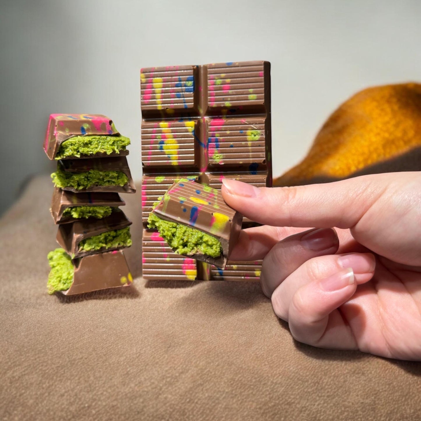 Dubai Chocolate Bar Pistachio,Kunafa Chocolate Bar,Chocolate Dubai Bar,Pistachio Cream Dubai,Chocolate Knafeh Chocolate Pistachio Bar,7 oz