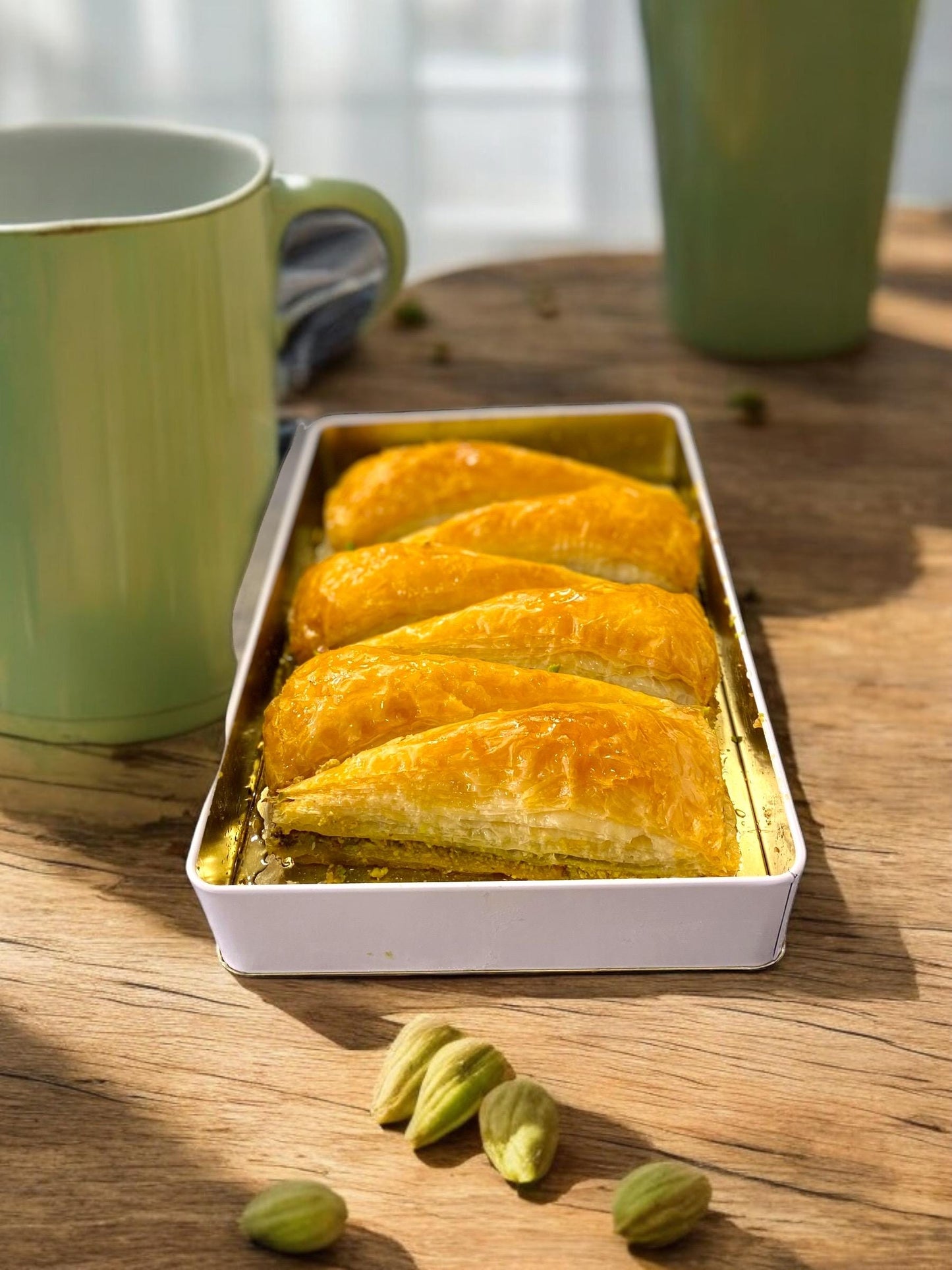 Baklava With Pistachio, Carrot Slice Fresh Baklava, Dessert Gift Box, Turkish Baklava, Homemade Baklava, Pistachio Baklava
