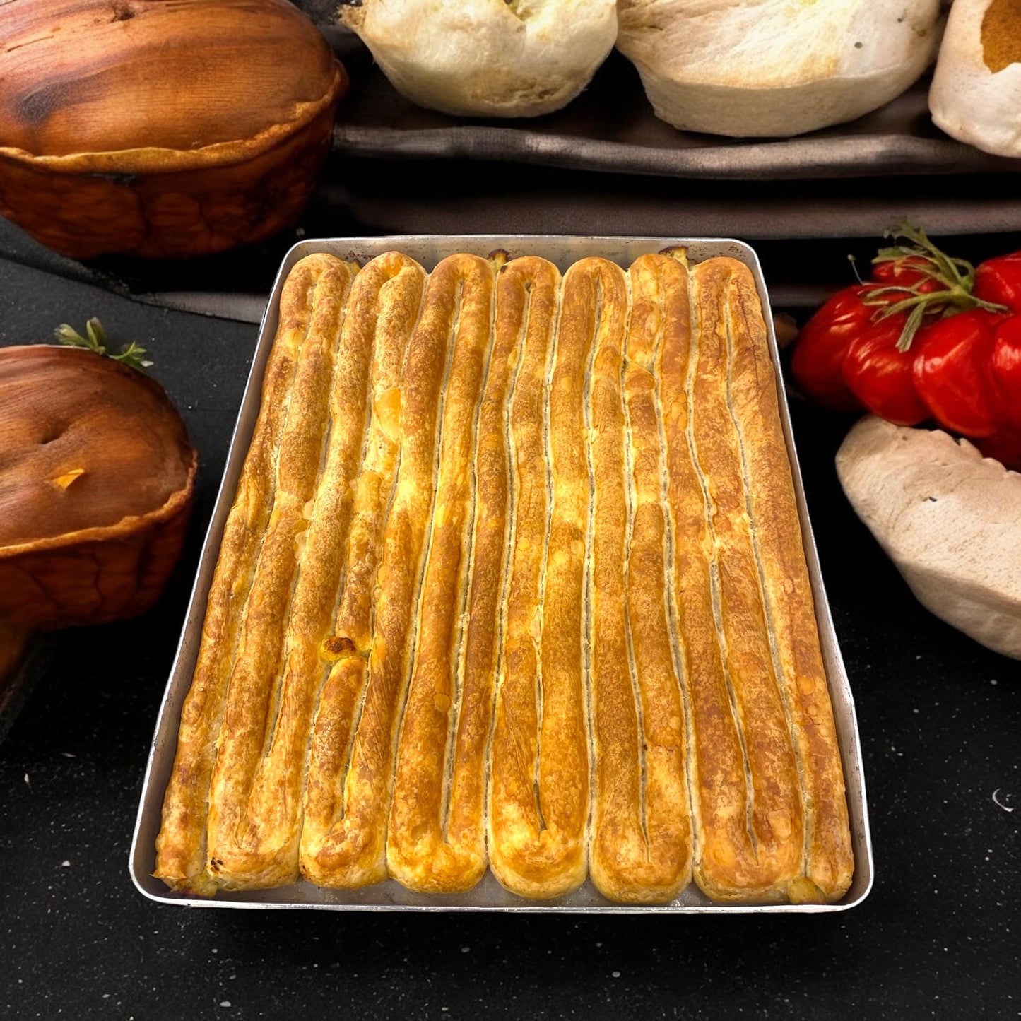Spinach Springs Roll Pastry, Freshly Breakfast Food Theme Gifts, Turkish Breakfast Food, Authentic Mediterranean Savory Snack, Turkish Burek