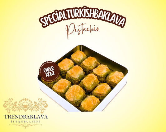Handmade Baklava Gift Box, Perfect for Pistachio Lovers, Authentic Turkish Baklava With Pistachio Gift Tin Box, Rich Pistschio Baklava