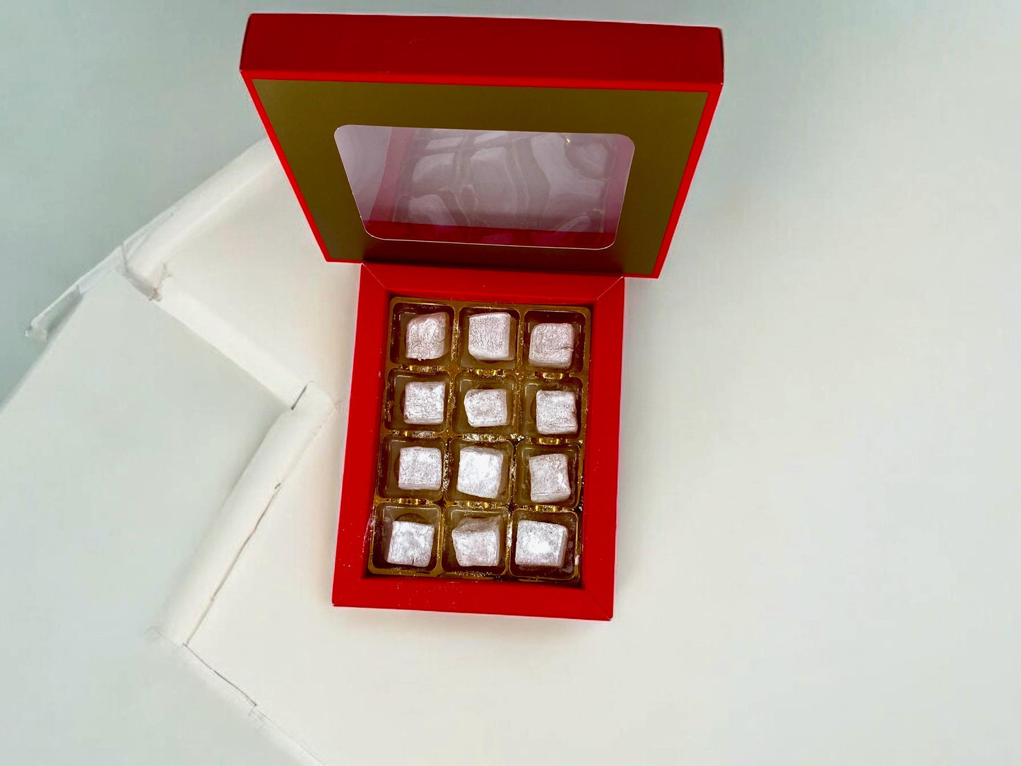 Turkish Delight Gift Red Box, Plain Turkish Delight, Gourmet Candy Box, Sweet Gift Basket, Turkish Food, Classic Turkish Delight 7 oz