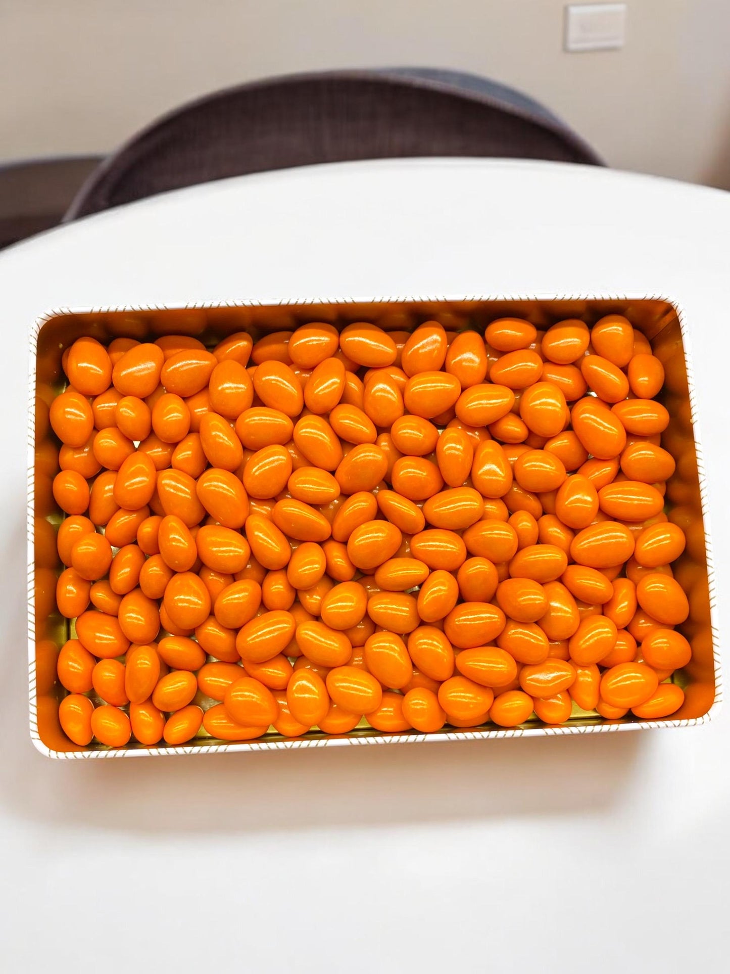 Orange Almond Dragee Box, Chocolate Covered Almonds Dragees Box, Dessert Chocolate, Almond Dragee, Gourmet Gift Basket, Food Theme Gift