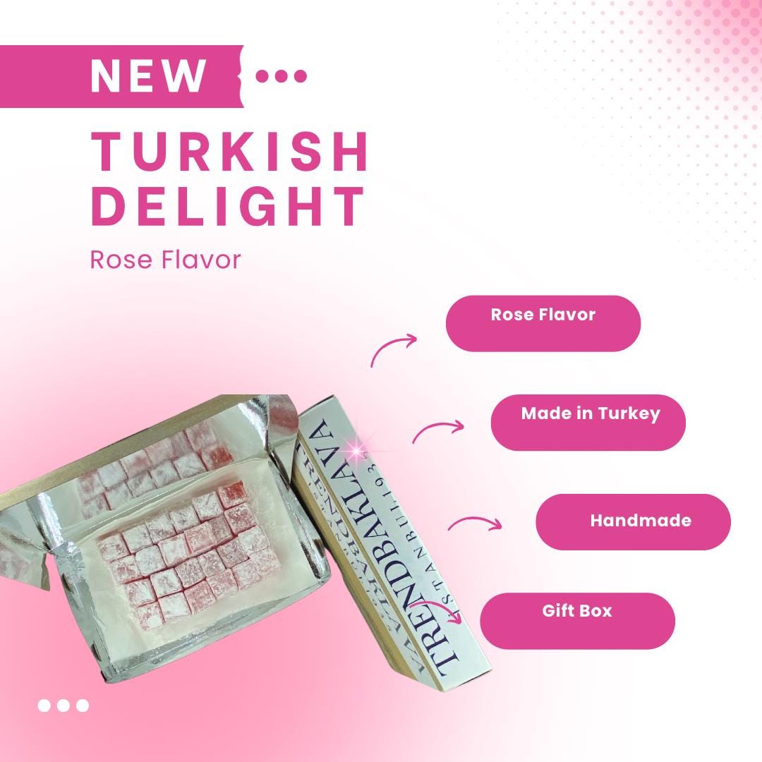 Turkish Delight With Pistachio Flavor, 48 Pieces Pistacio Soft Candy Box, Turkish Delight Gift Box, Mother’s Day Candy Gift, Turkish Food