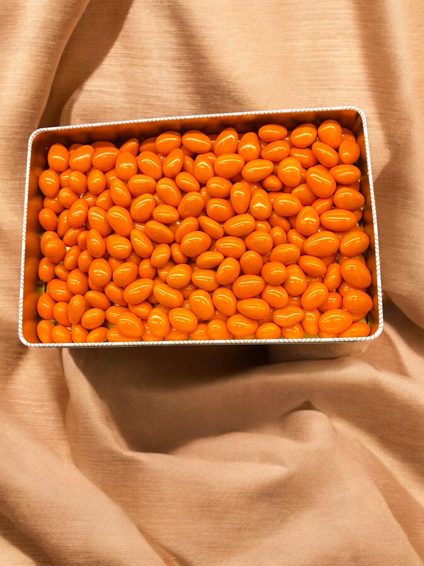 Orange Almond Dragee Box, Chocolate Covered Almonds Dragees Box, Dessert Chocolate, Almond Dragee, Gourmet Gift Basket, Food Theme Gift