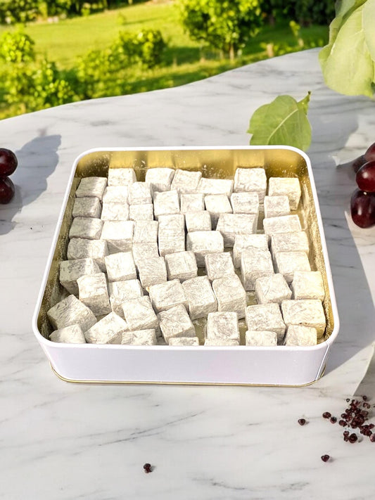 Turkish Delight With Caramel Candy Tin Box, Turkish Food, Freshly Sweets, Handmade Candy from istanbul/Turkey