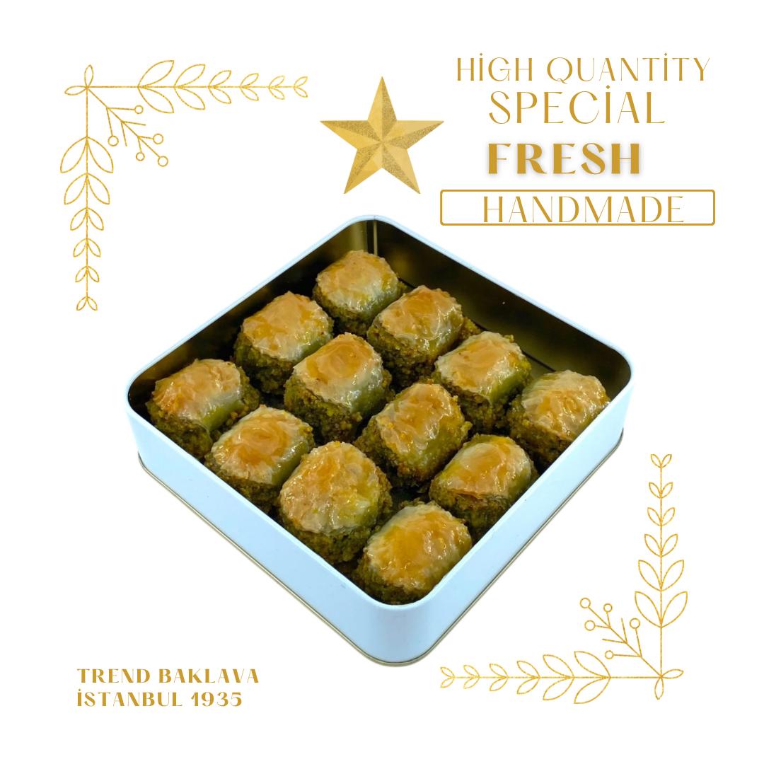 Handmade Baklava Gift Box, Perfect for Pistachio Lovers, Authentic Turkish Baklava With Pistachio Gift Tin Box, Rich Pistschio Baklava