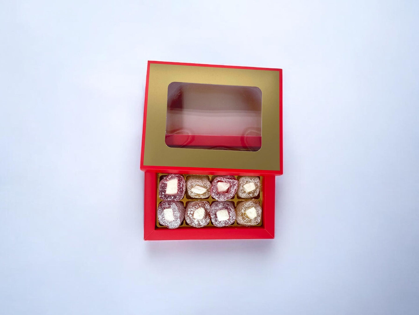 Turkish Delight Gift Box,Fruity Turkish Delight, Lemon and Strawberry Flavored Candy, Sweet Gift Basket,Turkish Food,Classic Turkish Delight