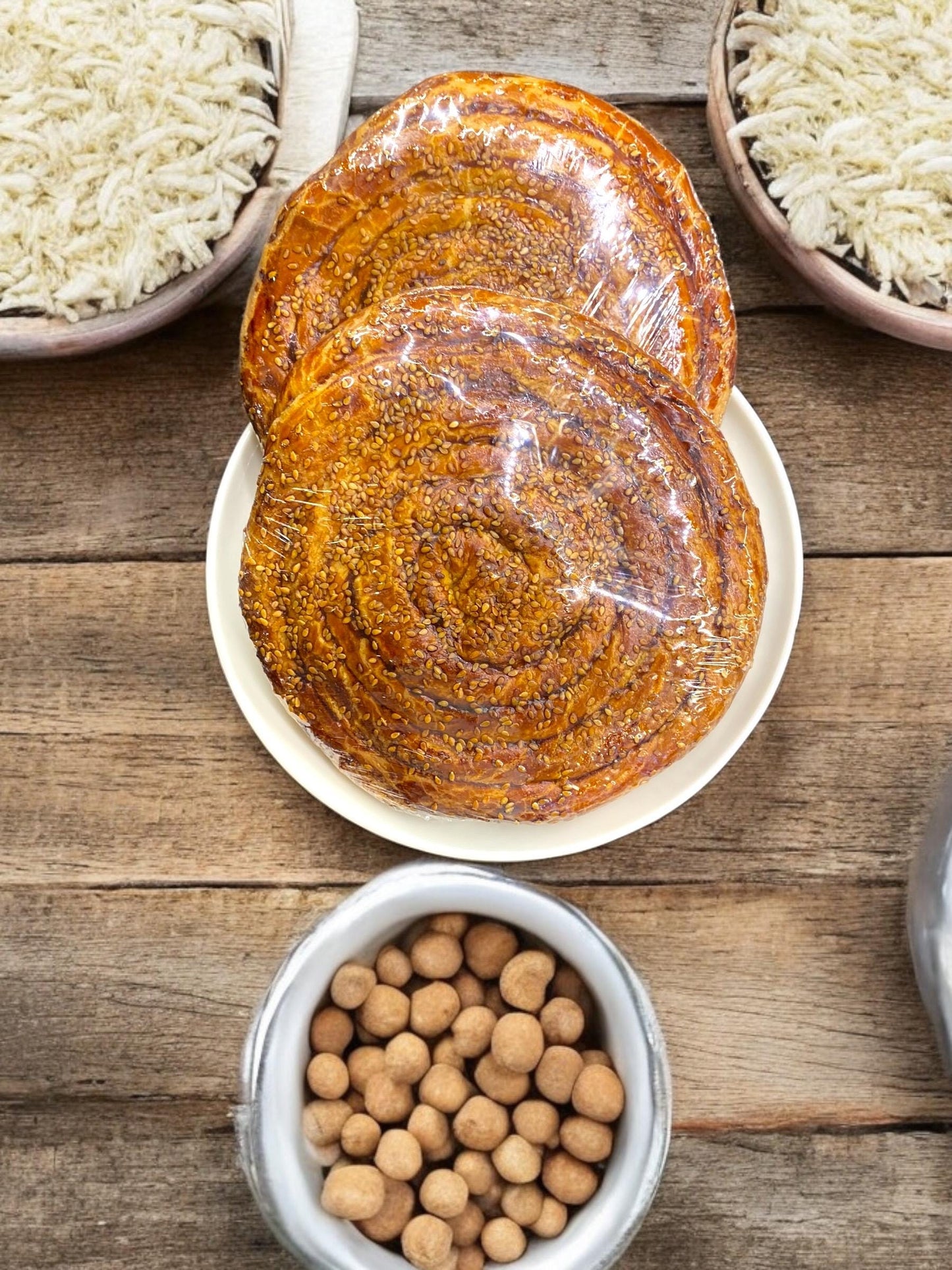 Handmade Tahini Rolls, Tahini Bun, Turkish Dessert with Tahini and Sesame, Birthday Food Gift, Authentic Turkish Pastry, Tahini Cookie