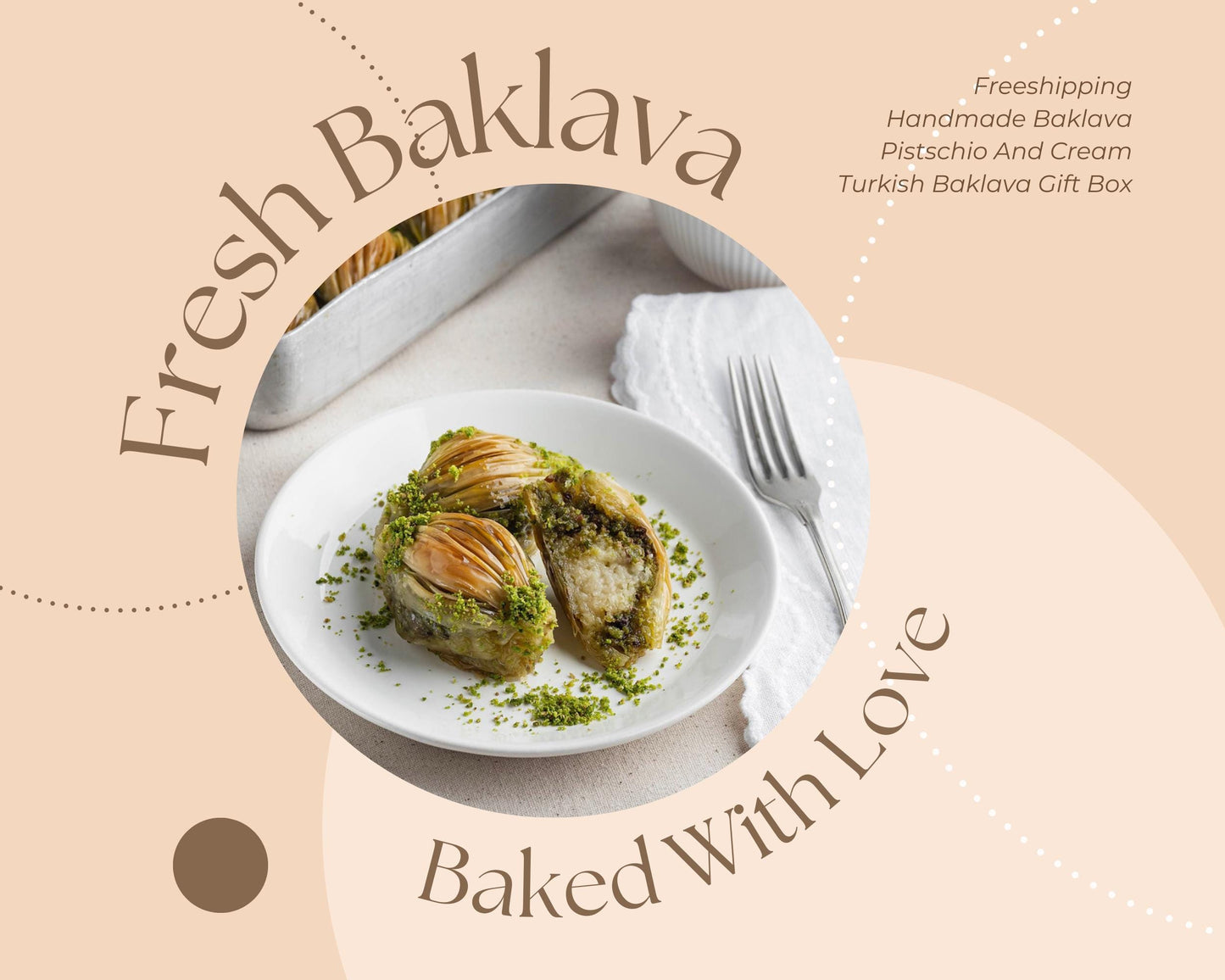 Turkish Baklava Pistachio Cream Gift Tin Box, Homemade Pistachio Baklava, Turkish Dessert, Handmade Baklava Box, Mediterranean Desserts