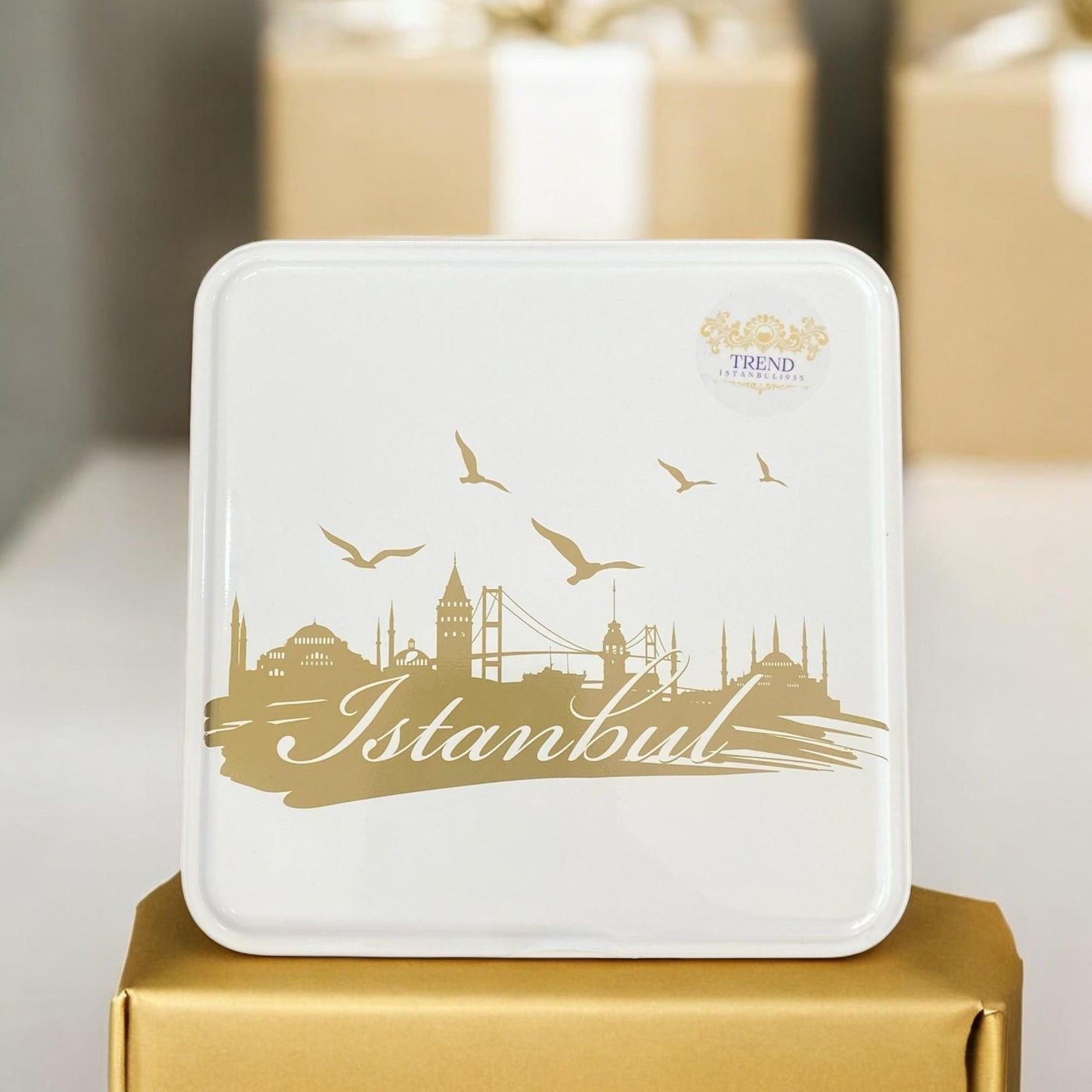 Turkish Delight With Caramel Candy Tin Box, Turkish Food, Freshly Sweets, Handmade Candy from istanbul/Turkey
