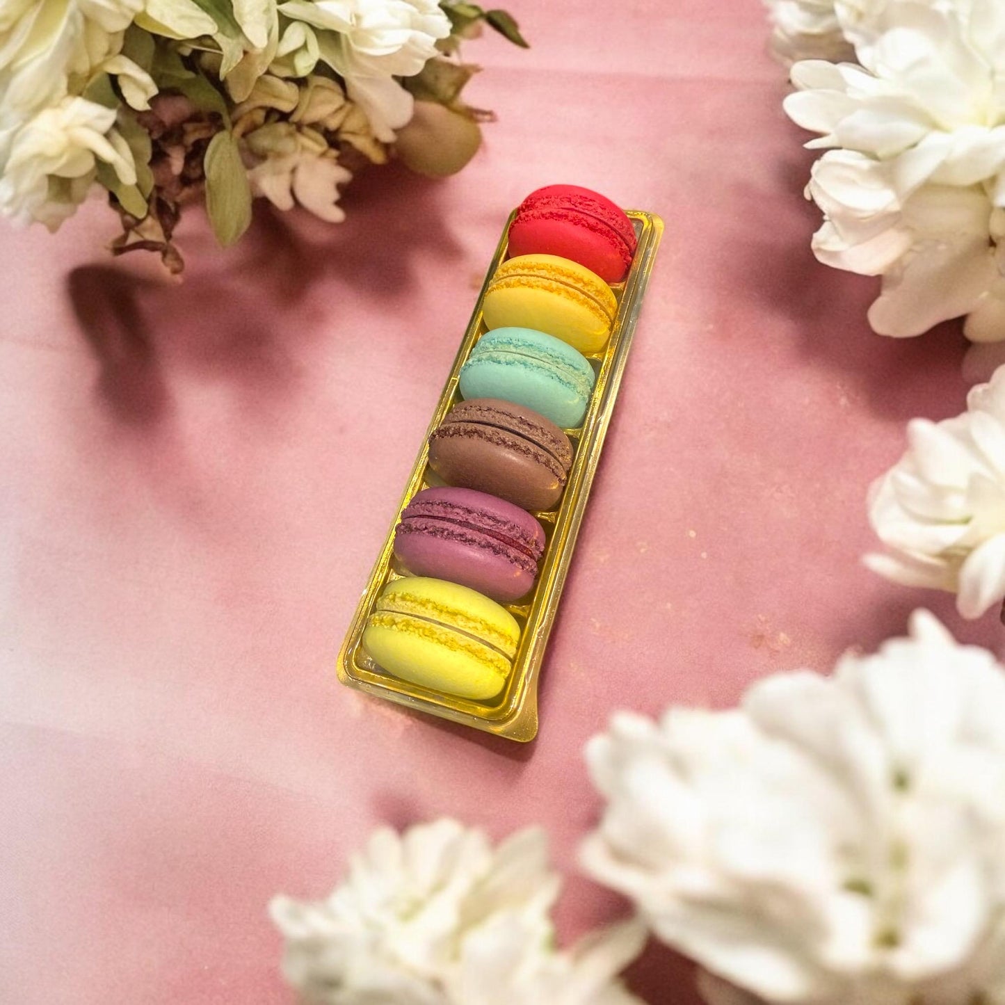French Macaron Box, Macaroons Box, Dessert Gift Box, Birthday Food Gift, Assorted Gift Box of 6 Macarons, Macaron Collection Flavors
