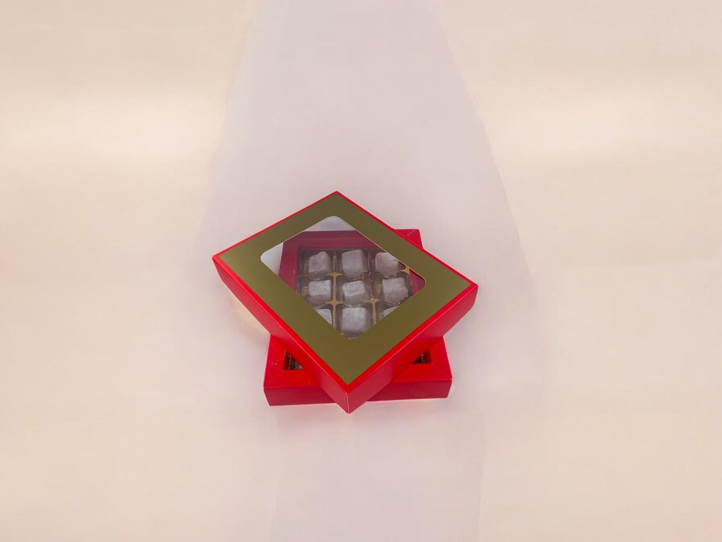 Turkish Delight Gift Red Box, Plain Turkish Delight, Gourmet Candy Box, Sweet Gift Basket, Turkish Food, Classic Turkish Delight 7 oz