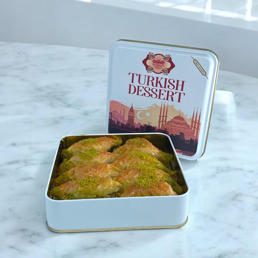 Baklava Pistachio Flavor Gift Box, Pistachio Baklava, Dessert Gift Box, Homemade Baklava, Baklava With Pistachio, Turkish Baklava Tin Box
