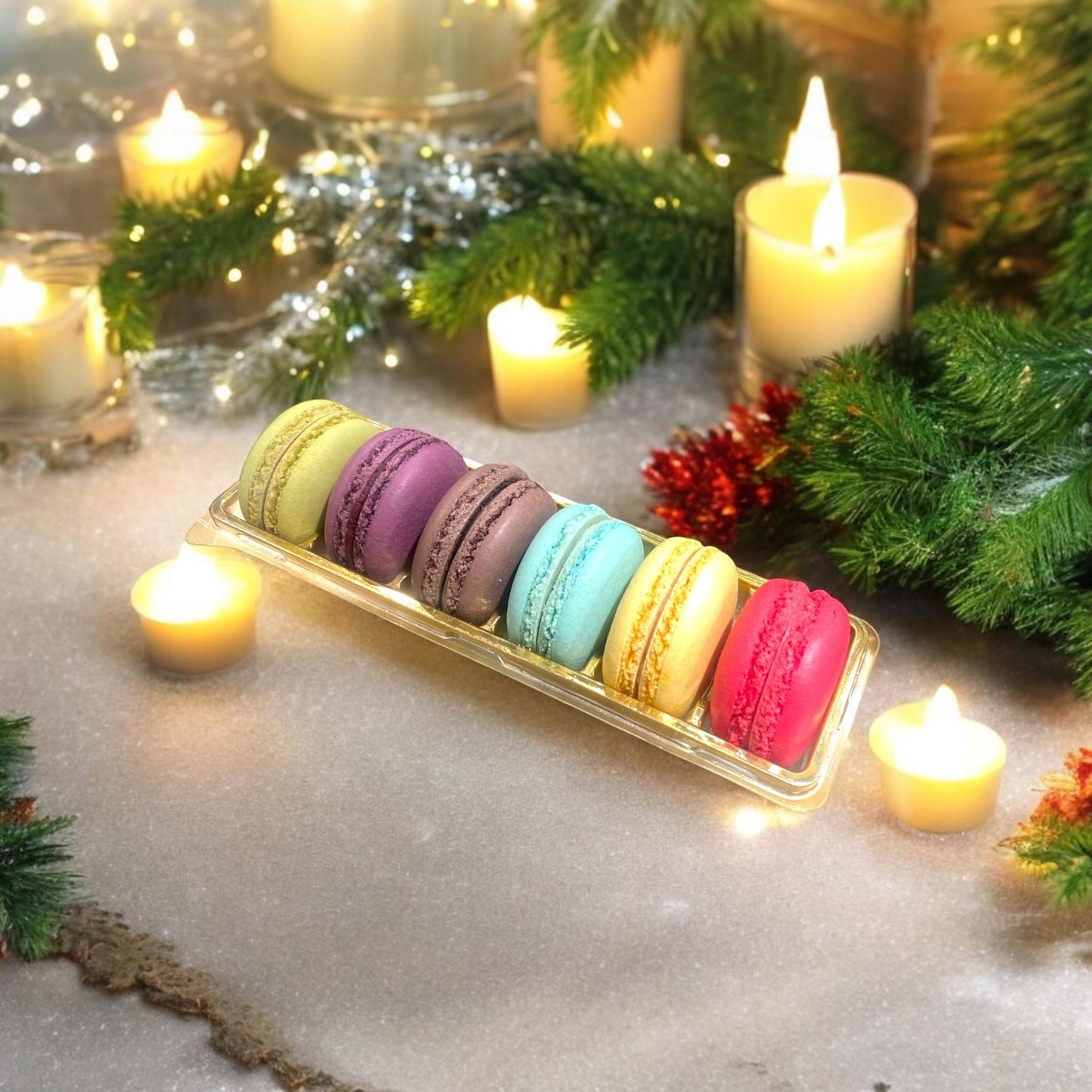 French Macaron Box, Macaroons Box, Dessert Gift Box, Birthday Food Gift, Assorted Gift Box of 6 Macarons, Macaron Collection Flavors