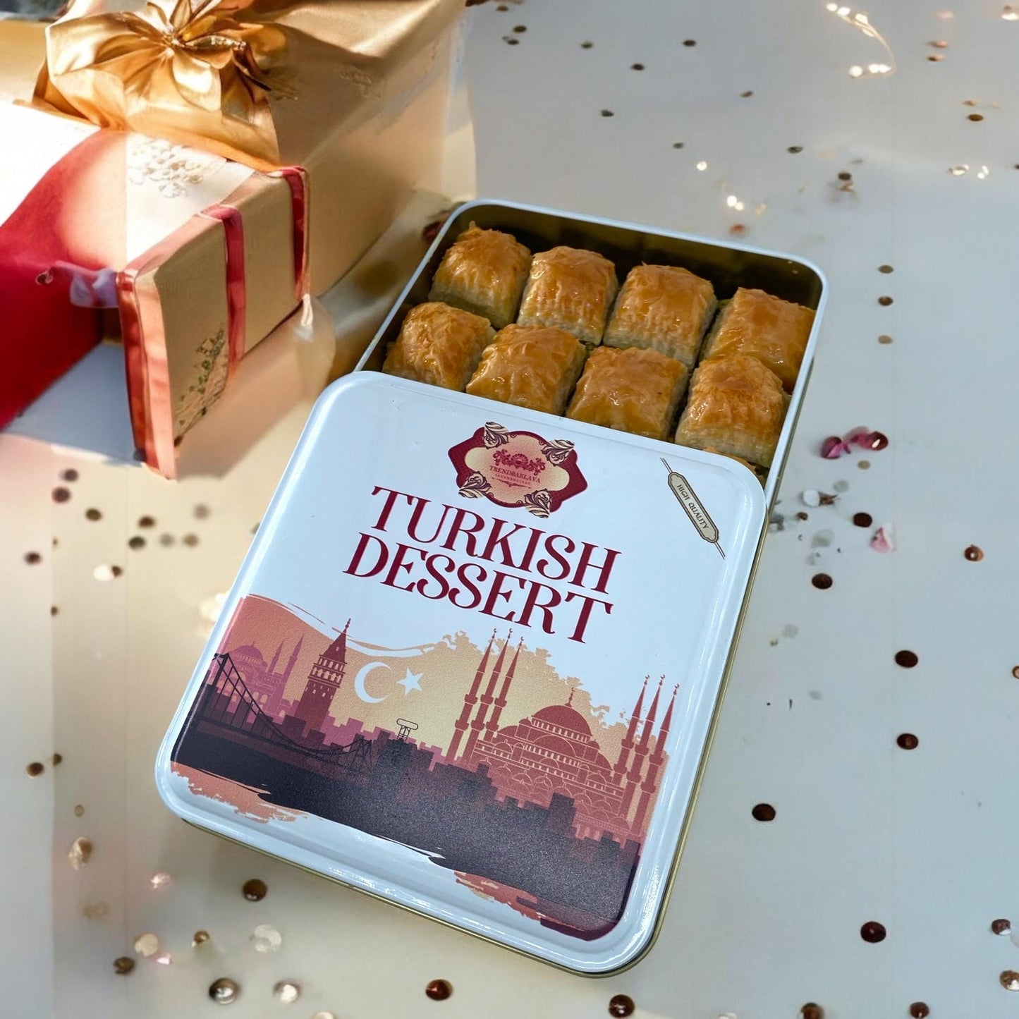 Turkish Pistachio Baklava Box, Unique Gift Idea Turkish Baklava Gift, Homemade Pistachio Baklava, Handmade Baklava Gift, Classic Baklava