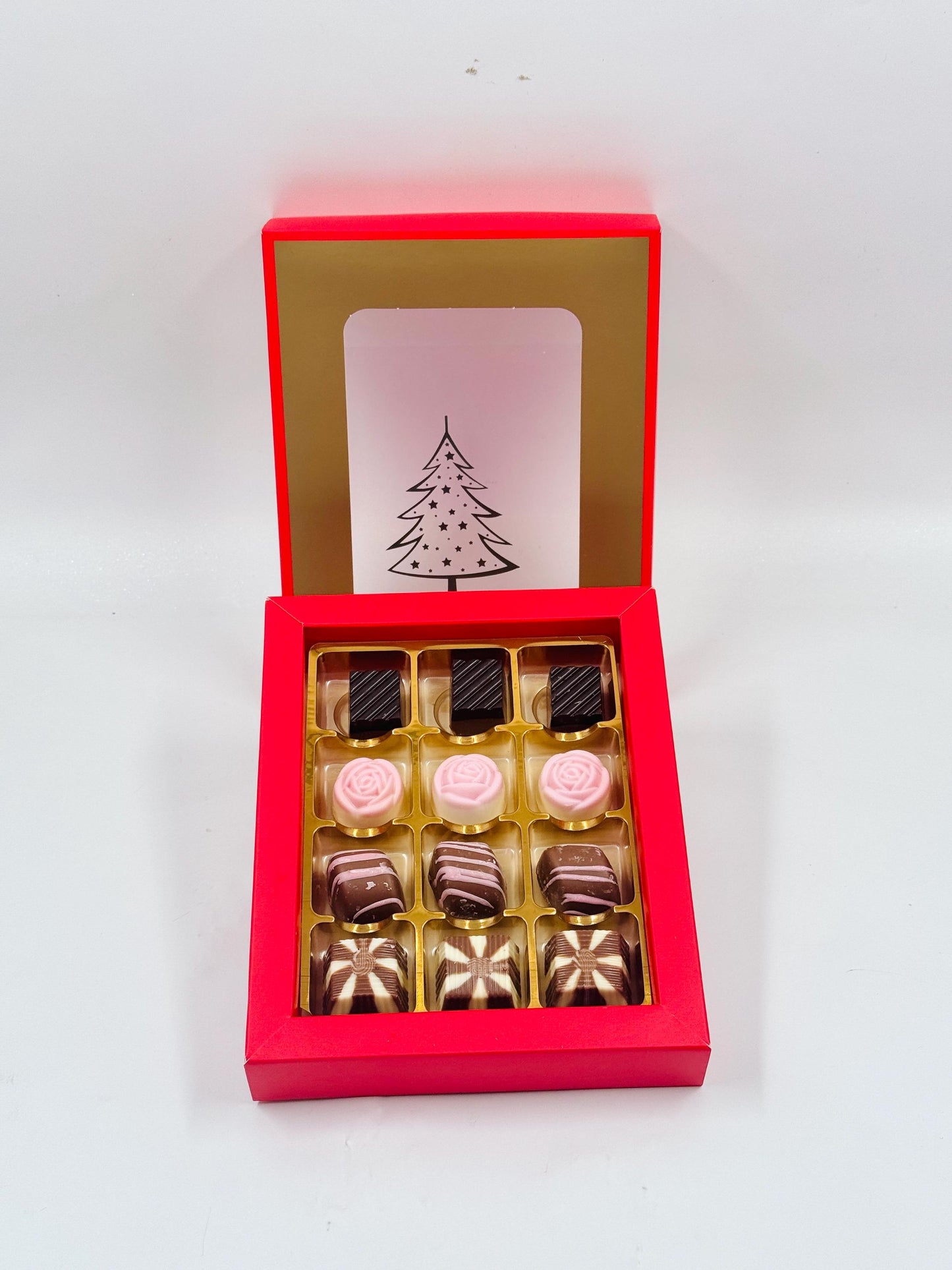 Artisan Chocolates Gift Red Box, Personalized Mother’s Day Chocolate GiftBirthday Chocolete Gift, Handmade Chocolate Trufless