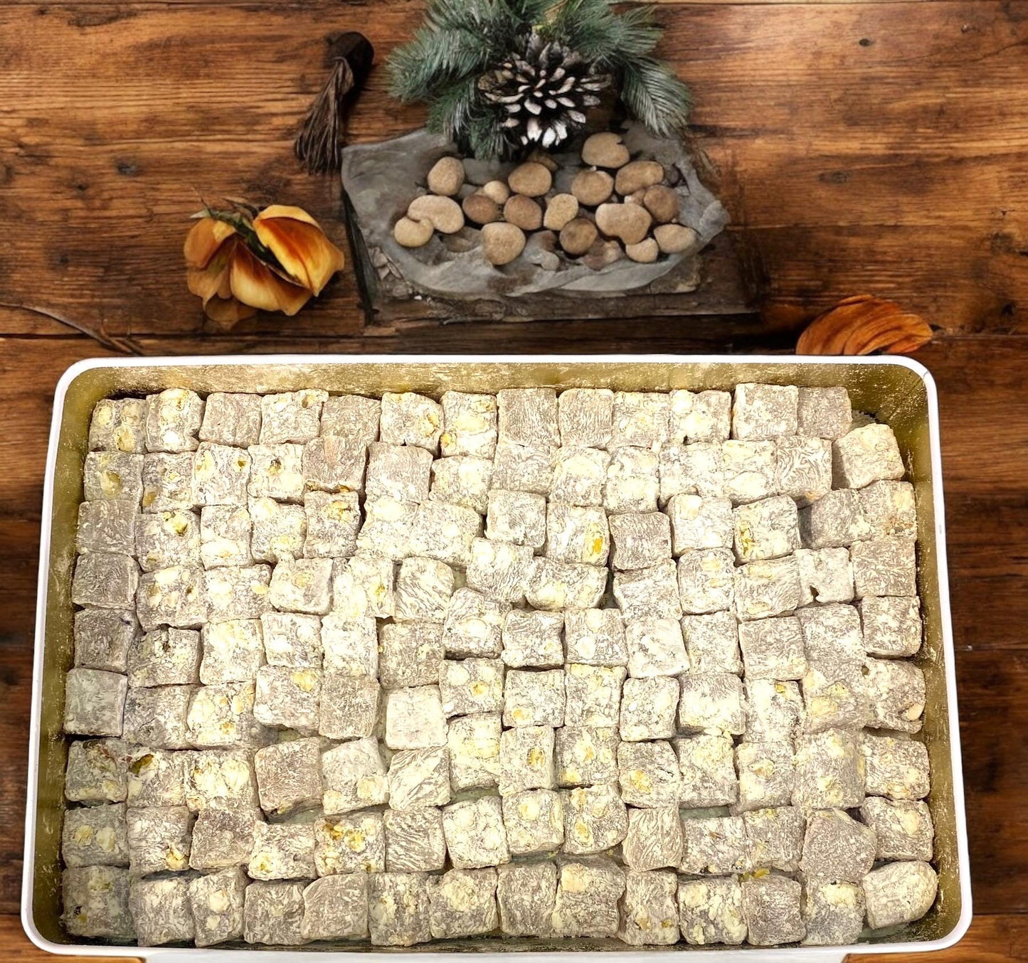 Turkish Delight Pistachio Flavors, Turkish Soft Candy Box, Turkish Delight Gift Tin Box, Double Pistachio Turkish Delight, Turkish Mini Food
