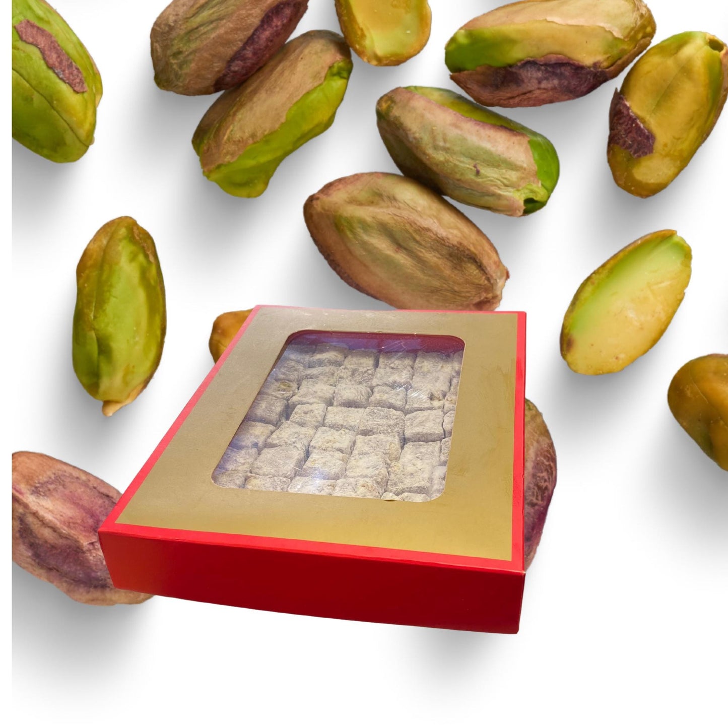 Turkish Delight With Pistachios Gift Box, Personalized Mother’s Day Candy Gift, Pistachio Soft Candy, Autentic Snacks Box, Turkish Food