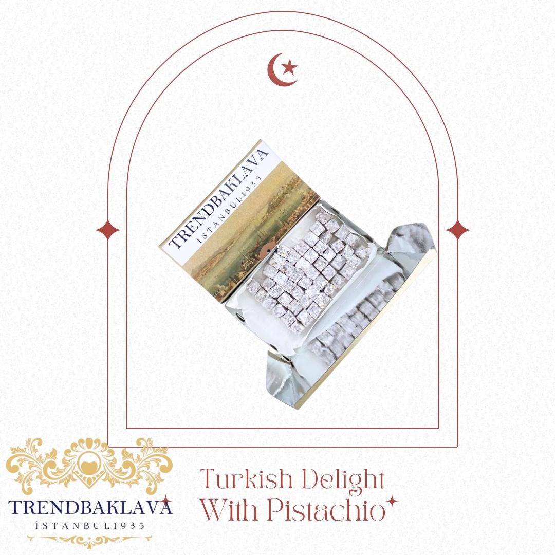 Turkish Delight With Pistachio Flavor, 48 Pieces Pistacio Soft Candy Box, Turkish Delight Gift Box, Mother’s Day Candy Gift, Turkish Food