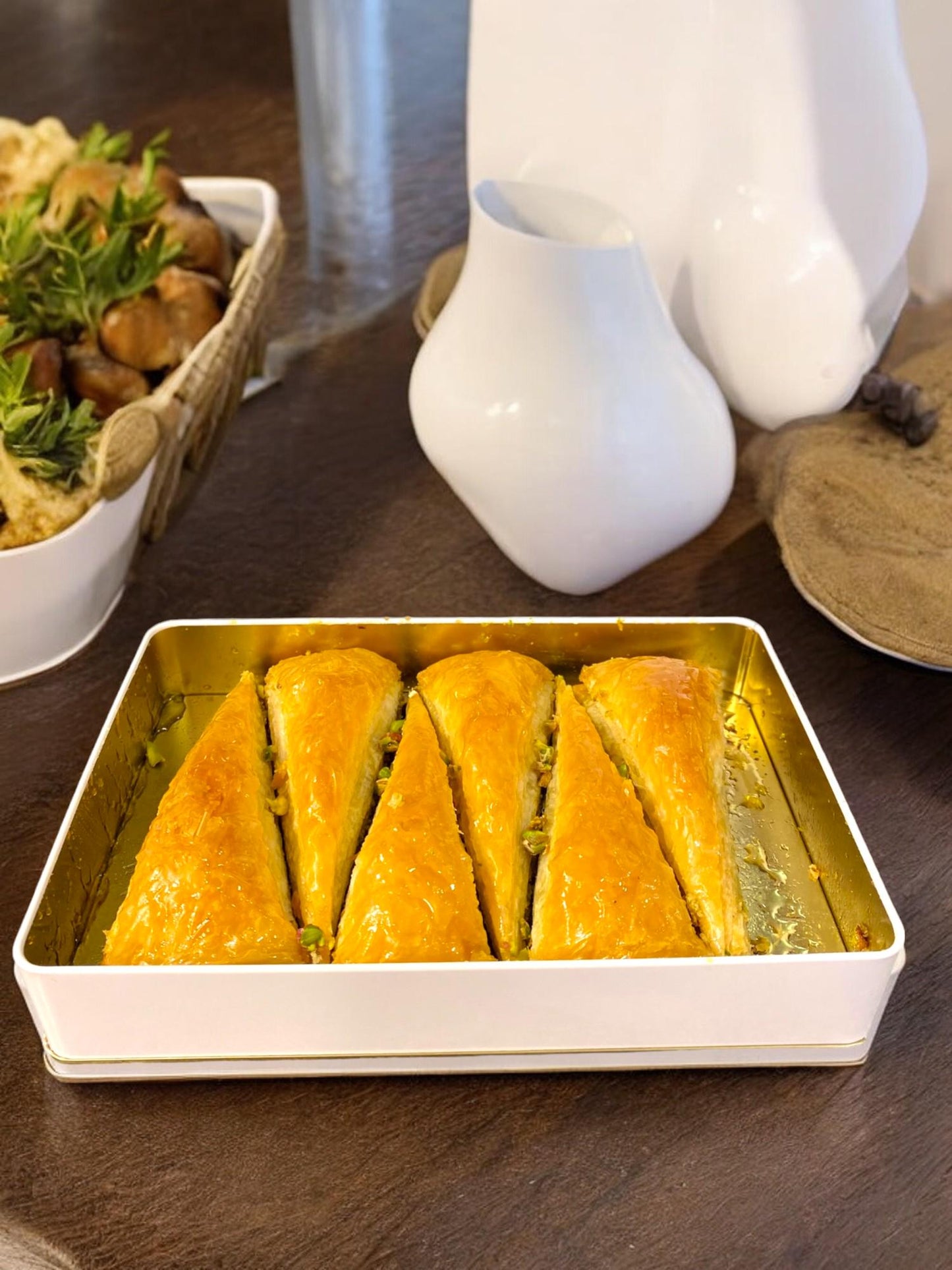 Baklava With Pistachio, Carrot Slice Fresh Baklava, Dessert Gift Box, Turkish Baklava, Homemade Baklava, Pistachio Baklava