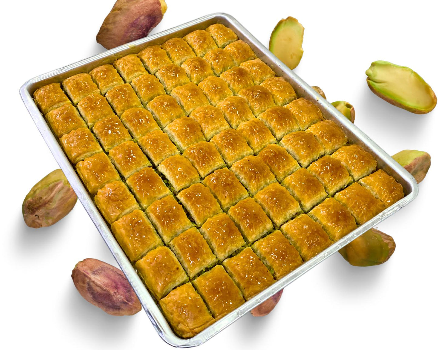 Turkish Baklava With Pistachio Tray 90 Piece, Wedding Favors
