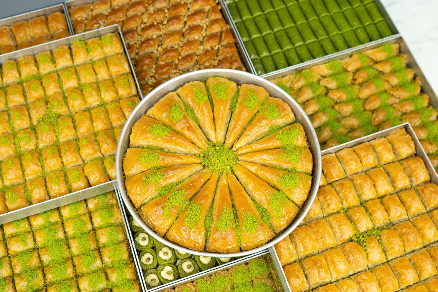 Baklava Tray with Turkish Pistachio, Baklava in Tray, Baklava for Special Events, Wedding Dessert, Engagement Baklava
