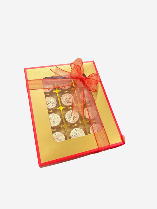 Artisan Chocolate Gift Red Box, Hazelnut Milk Chocolate Foiled Gourmet Basket, Premium Truffles Chocolate Theme Gifts, Chocolate Favor