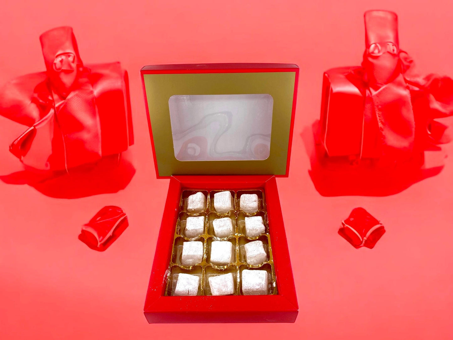 Turkish Delight Gift Red Box, Plain Turkish Delight, Gourmet Candy Box, Sweet Gift Basket, Turkish Food, Classic Turkish Delight 7 oz