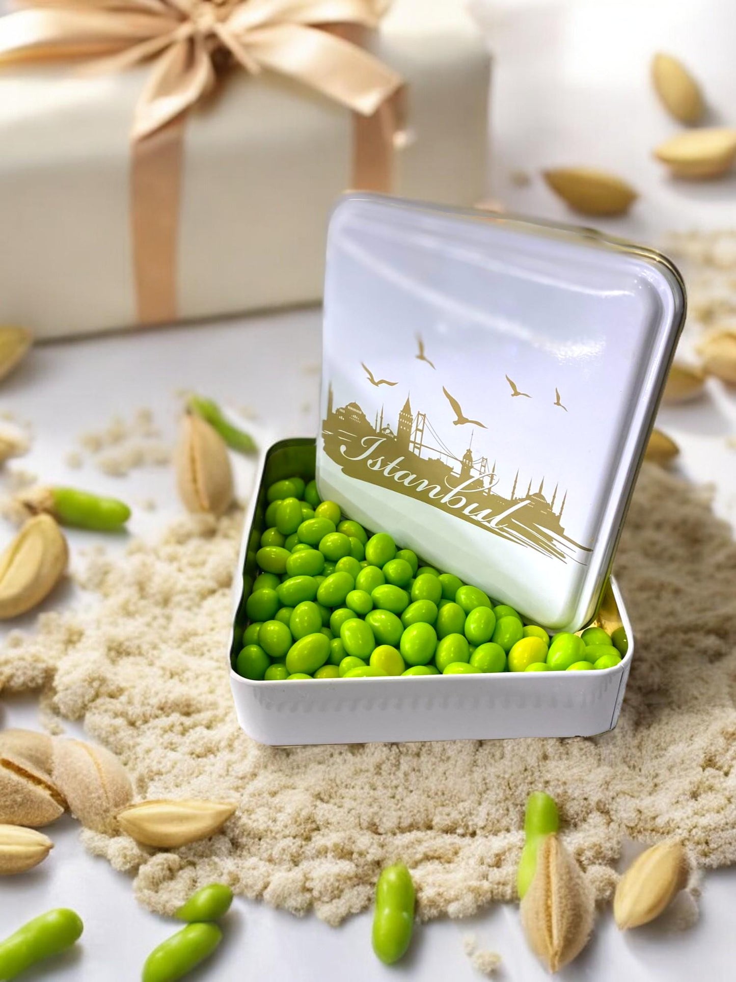 Pistachio Dragee Candy Box, Pistachio Chocolate Covered Dragee, Turkish Candy, Wedding Favor, Engagement Favor Gift