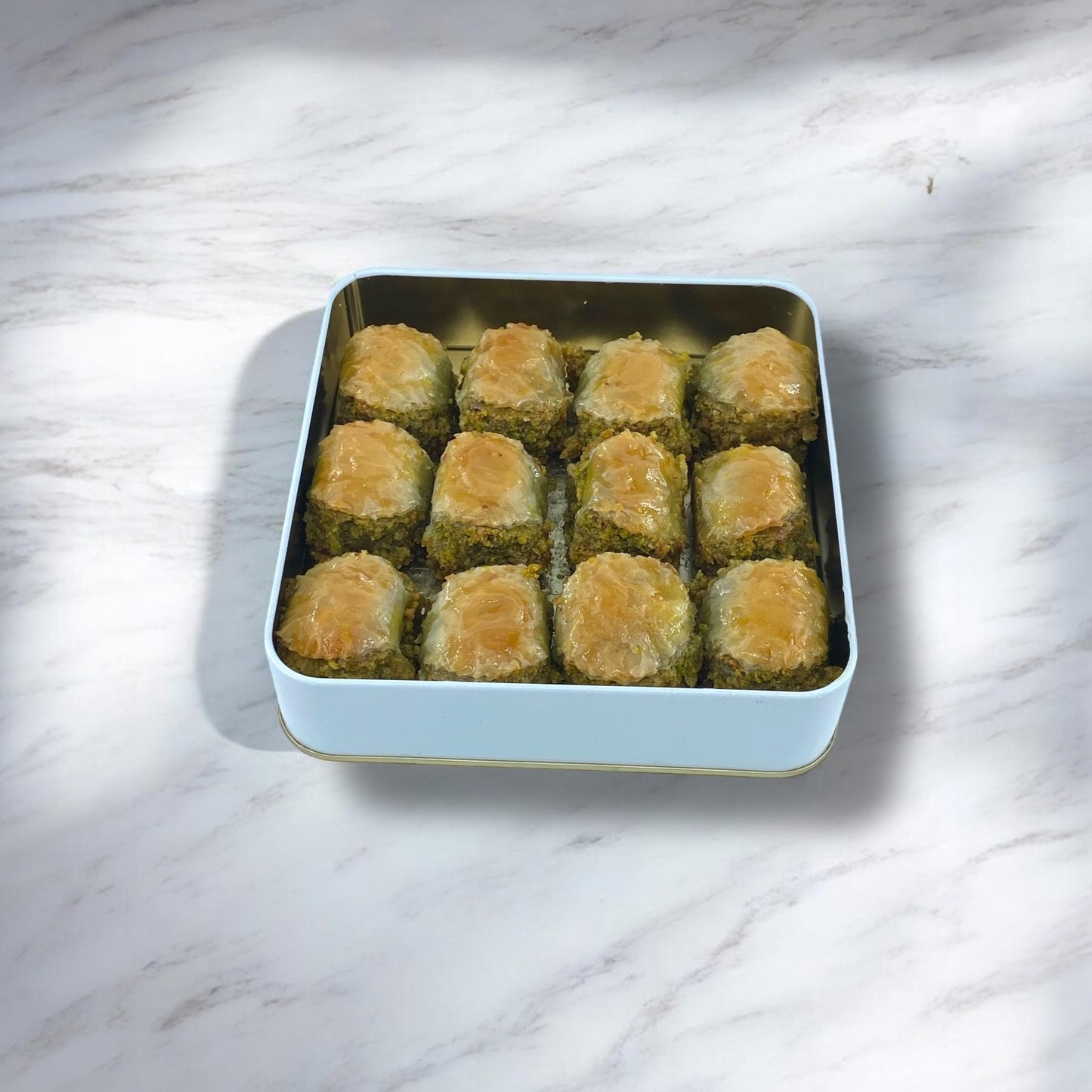 Handmade Baklava Gift Box, Perfect for Pistachio Lovers, Authentic Turkish Baklava With Pistachio Gift Tin Box, Rich Pistschio Baklava