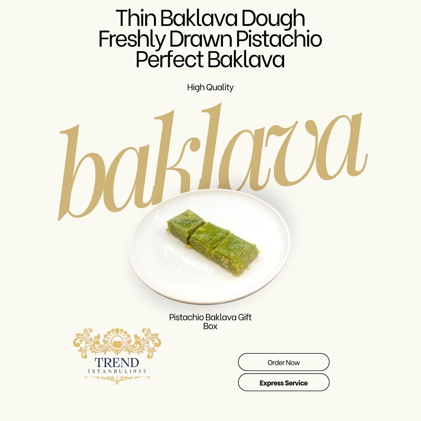 Turkish Baklava With Pistachio, Special Turkish Baklava Gift Box, Personalized Dessert Gift, Delicious Special Pistachio Honey Baklava