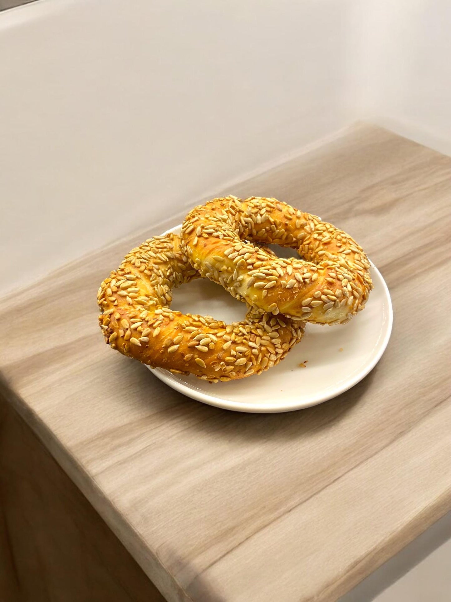 Handmade Sunflower Seed Bagels Freshly Baked Artisan Treats, Turkish Simit, Baked Goods, Plain Bagels