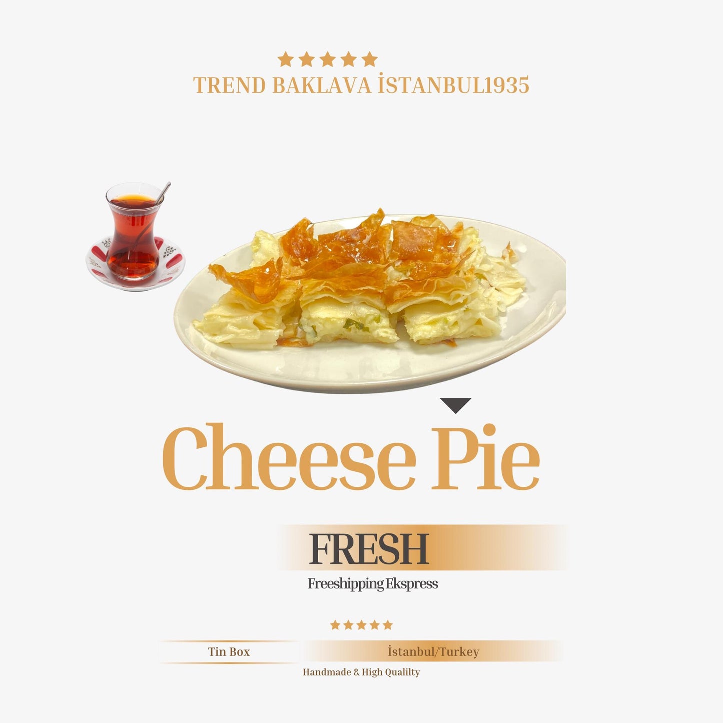Savory Turkish Cheese Pie Box, Perfect Breakfast Gift Idea, Turkish Cheese Pie, Breakfast Food Theme Gifts, Homestyle Goodness Delivered