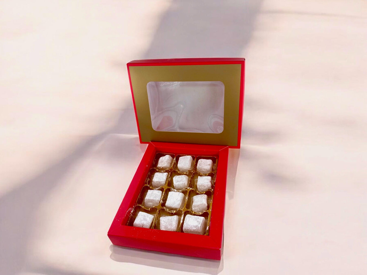 Turkish Delight Gift Red Box, Plain Turkish Delight, Gourmet Candy Box, Sweet Gift Basket, Turkish Food, Classic Turkish Delight 7 oz