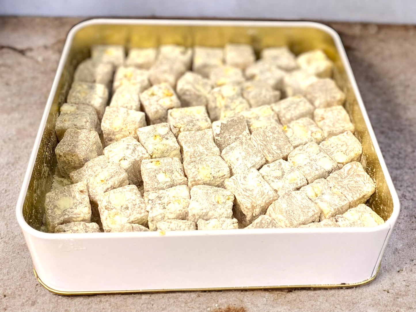 Turkish Delight Pistachio Flavors, Turkish Soft Candy Box, Turkish Delight Gift Tin Box, Double Pistachio Turkish Delight, Turkish Mini Food