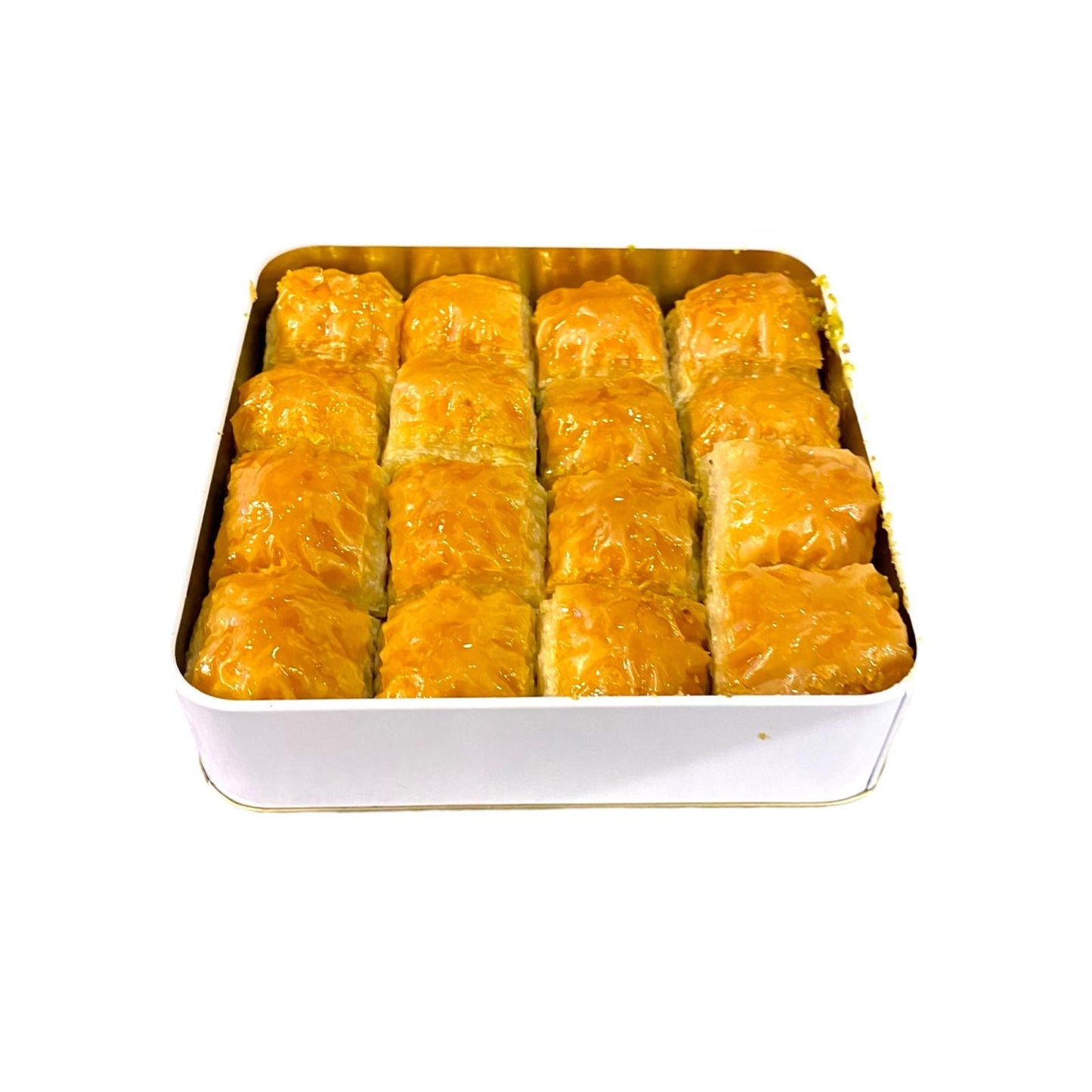 Baklava With Pistachio Gift Tin Box 1.1 Lb 12 Piece