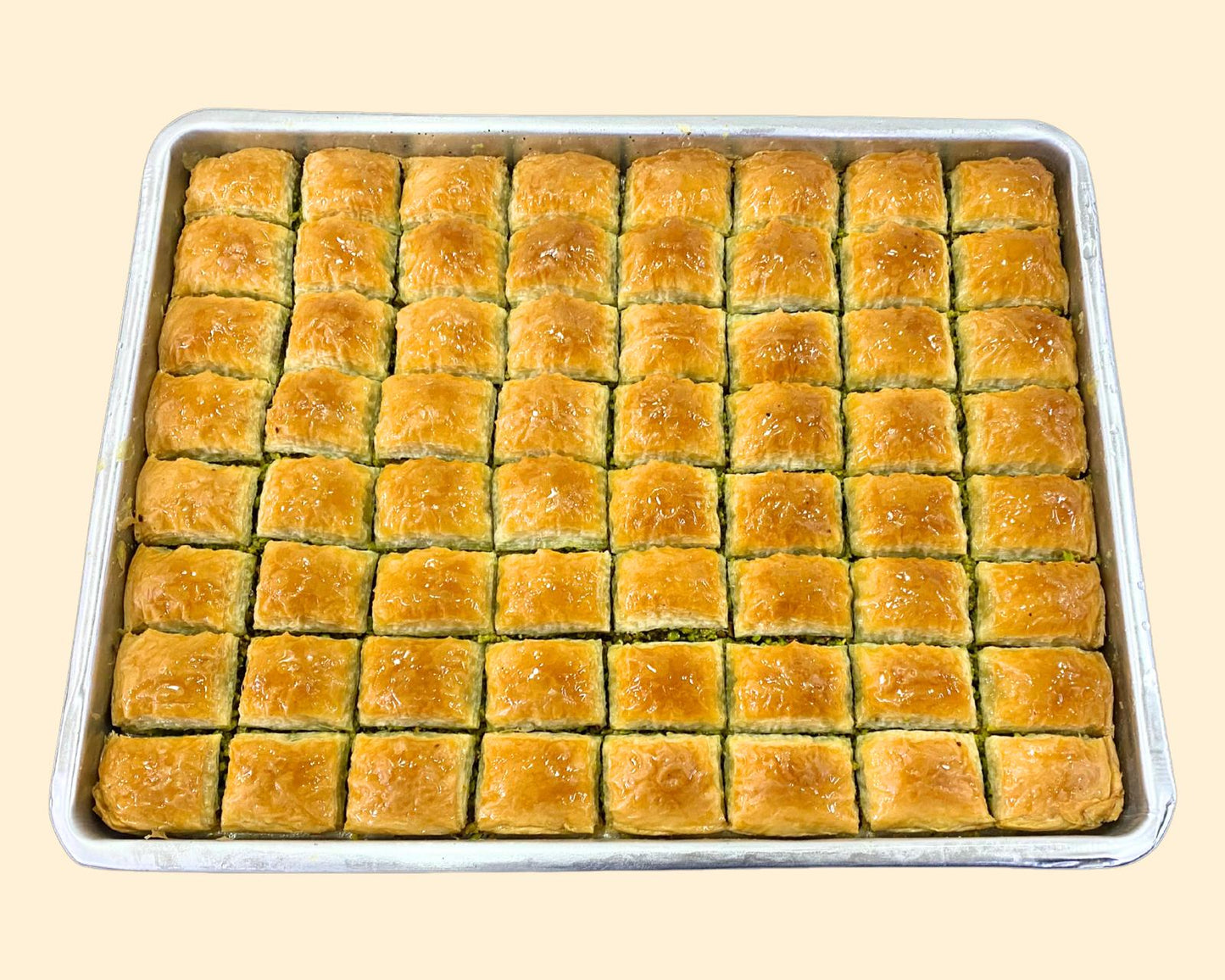Turkish Baklava With Pistachio Tray 90 Piece, Wedding Favors